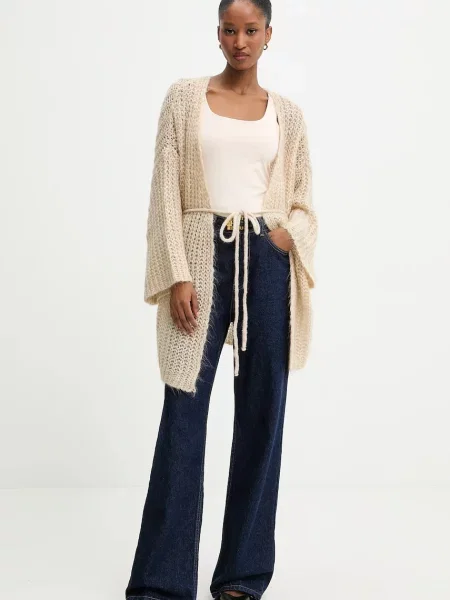 Шерстяной кардиган Answear.lab бежевый