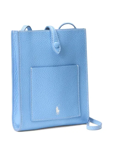 Koszulka polo Polo Ralph Lauren zamszowa na sprzączkę w paski niebieska