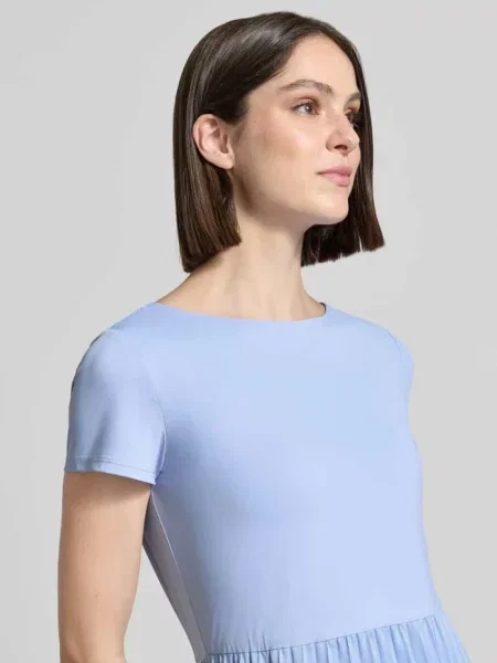 Sukienka midi z plisowanie obszycie Christian Berg Woman Selection niebieska