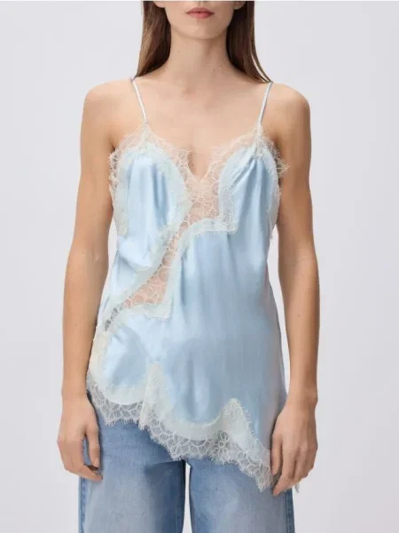 Cămașă Reserved din dantelă albastru