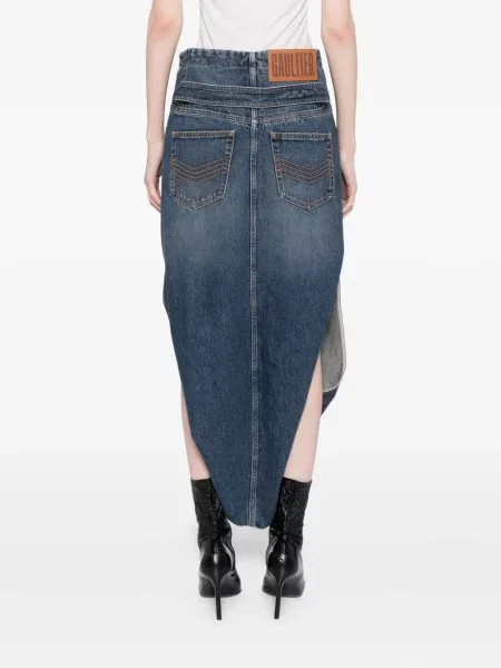 Fustă din denim Jean Paul Gaultier albastru