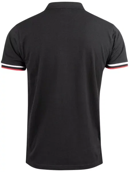 Clique polo Newton z czesanego bawełnianego ring spun – black czarny