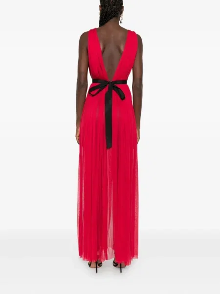 Rochie maxi Roserry plisată de costum roșu