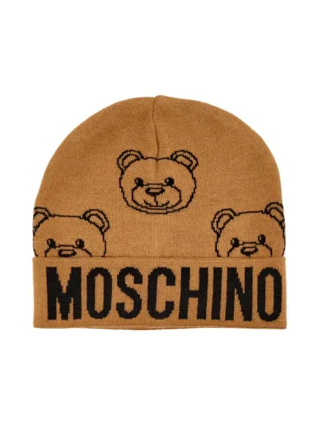 Moschino Căciulă cu adaos de lână maro