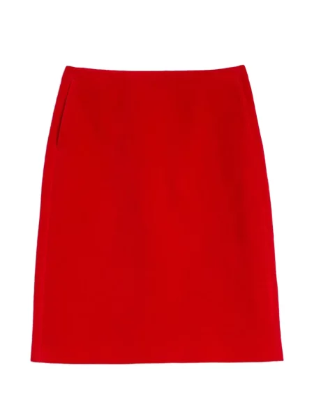 Fusta mini Jil Sander de catifea în linie A roșu