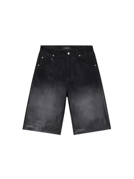 Pantaloni scurți Purple Brand din piele cu gradient negru