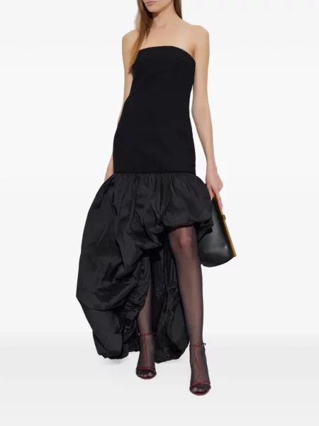 Rochie maxi Rotate Birger Christensen asimetrică negru