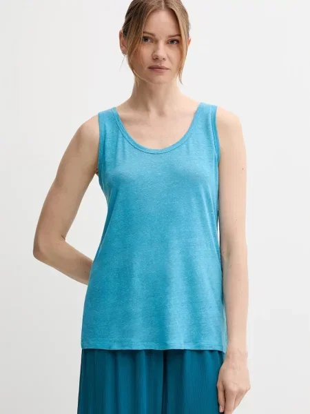 Ленен топ United Colors Of Benetton синьо