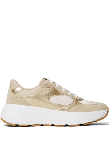 Sneakerși Twinset din piele auriu