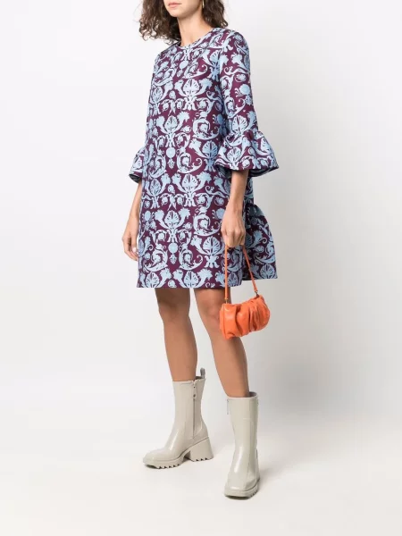 Rochie La Doublej cu imagine evazată violet