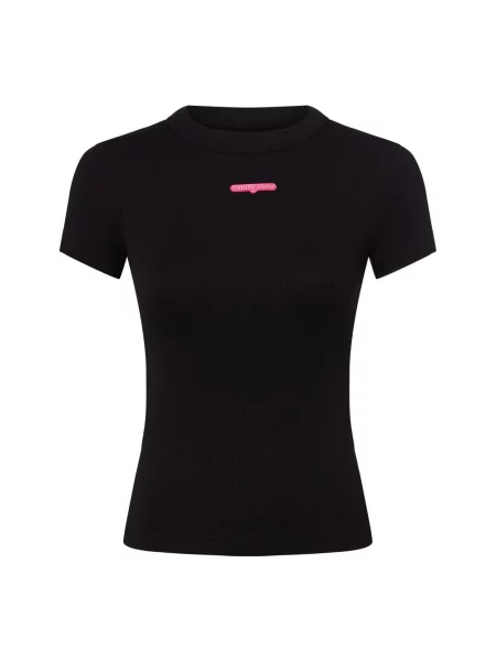 Tommy Jeans Koszulka Kobiety jednolity S czarny
