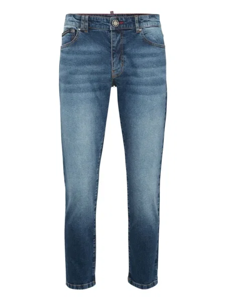 Blugi Philipp Plein cu broderie albastru