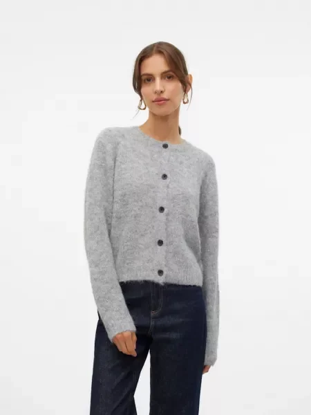 VERO MODA Kardigán VMNovah melírovaná sivá