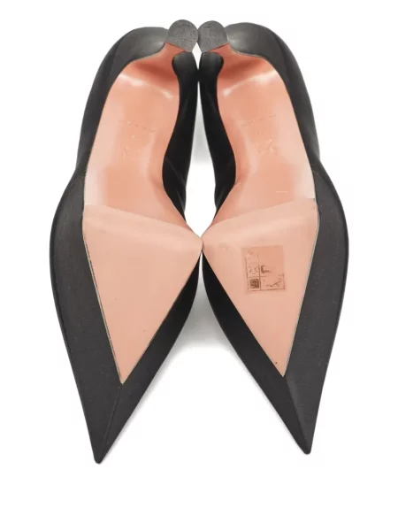 Pantofi cu toc Amina Muaddi din satin cu platformă negru