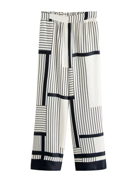 Next Kalhoty / offwhite černá