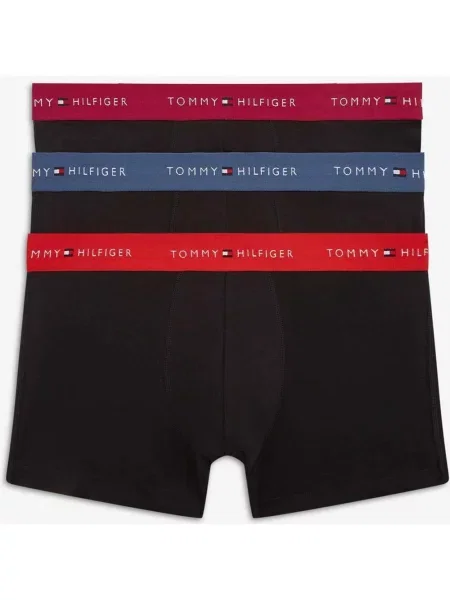 Bokserki Tommy Hilfiger Trunk czerwone niebieskie 3 sztuki S czarne