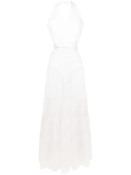 Przezroczysta maksi sukienka maxi Lethicia Bronstein garniturowa biała