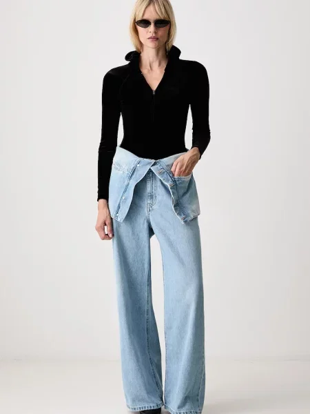 Vetements κορμάκι γυναικείο βελούρ απλό μαύρο
