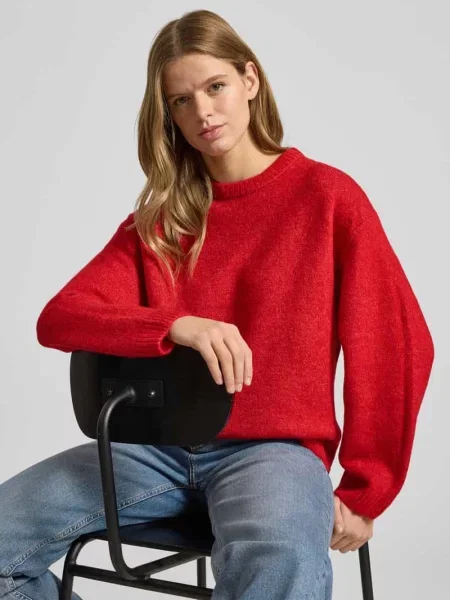 Sweter z dzianiny z dodatkiem wełny Gina Tricot czerwony