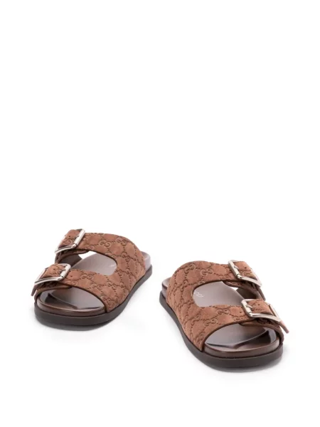 Papuci Gucci din piele maro