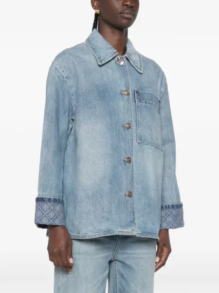 Geacă de blugi Tory Burch albastru