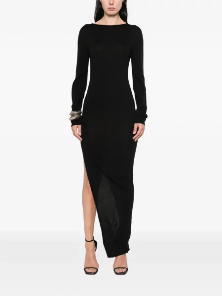 Rochie maxi Rick Owens tricotate negru