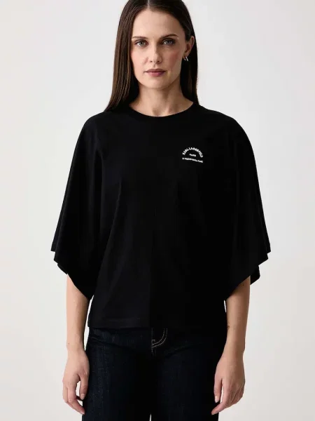 Karl Lagerfeld tricou oversized pentru femei din negru