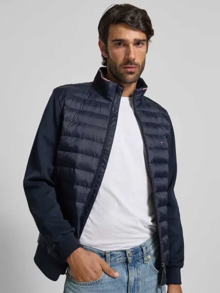 Kurtka pikowana z mieszanka bawełny krój regular fit Tommy Hilfiger granatowa