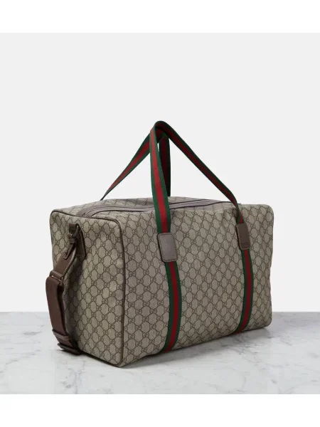 Geantă de călătorie Gucci din canvas bej