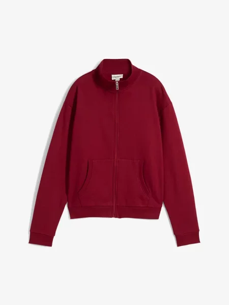 Bluza rozpinana z czystej bawełny organicznej czerwona