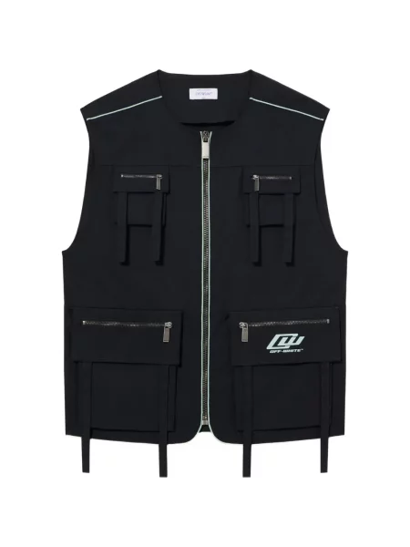 Елек Off-white с автограф бяло