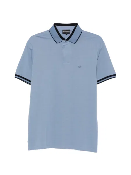 Tricou polo Emporio Armani cu broderie albastru