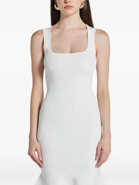 Rochie midi Hervé Léger până la genunchi de costum alb