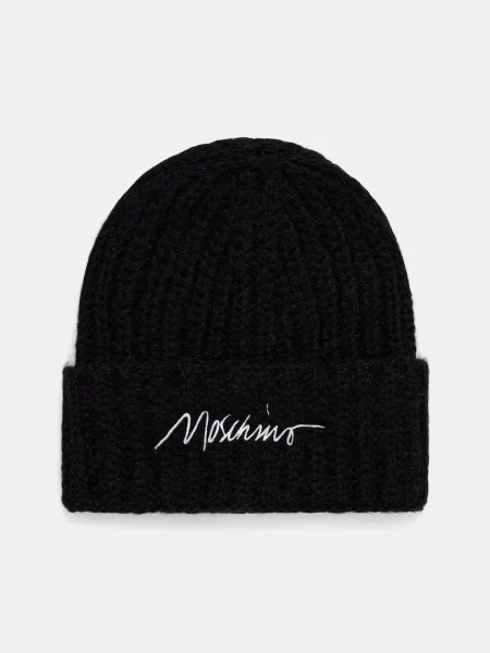 Moschino căciulă de damă cu lână negru