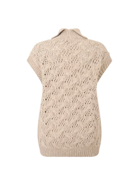 Krótki sweter Peserico wełniany beżowy