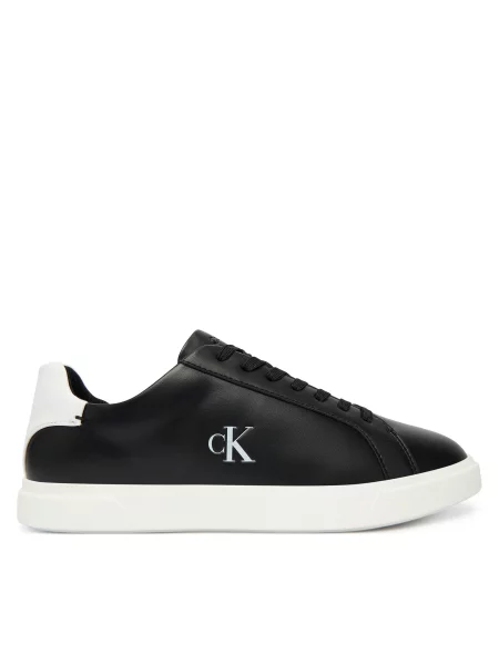 Αθλητικά Calvin Klein Low Pro Cup Laceup Lth Moire μαύρο