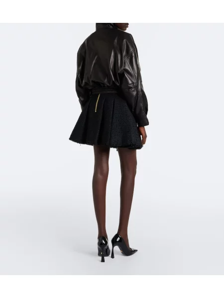 Fustă Balmain din tweed negru