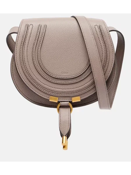 Geanta de piele Chloé Marcie din piele gri