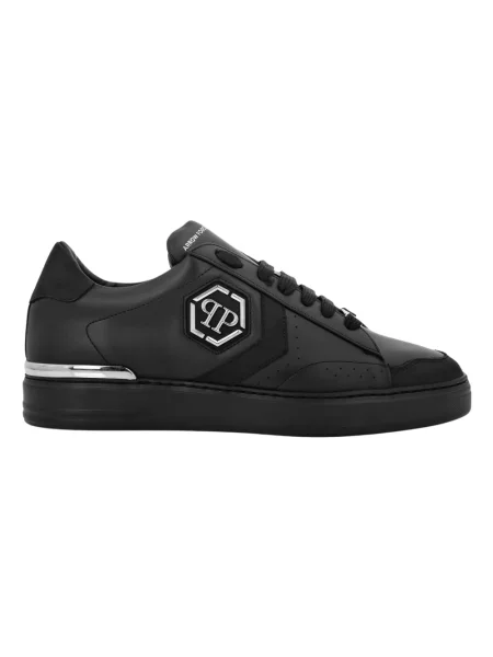 Philipp Plein Obuwie unisex 41 EU Skóra Arrow Force Lo-Top Sneakers czarny