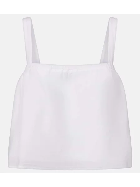 Top Velvet de mătase alb