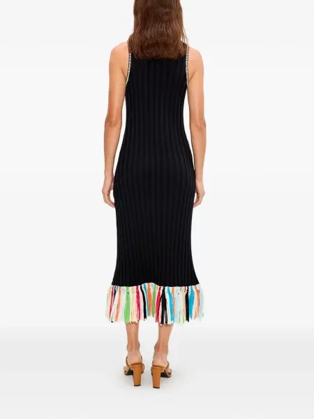 Rochie midi Simon Miller cu franjuri negru
