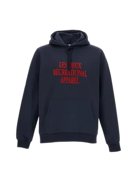 Bluza z kapturem Les Deux z kapturem z logo niebieska