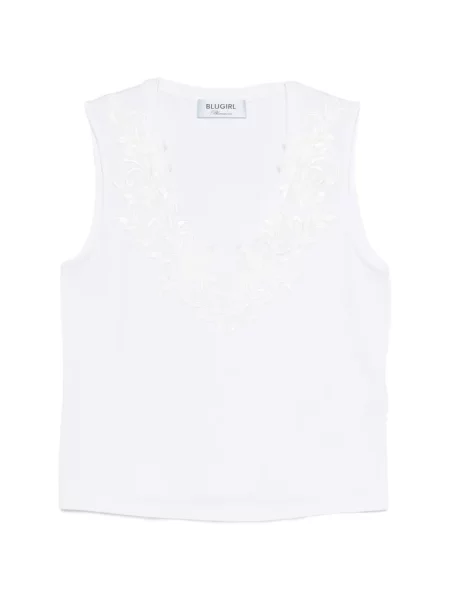 Top Blugirl z dekoltem w serek biały