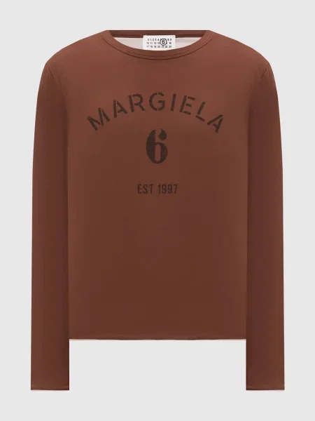 Лонгслів з принтом логотипа Maison Margiela Mm6 коричневий