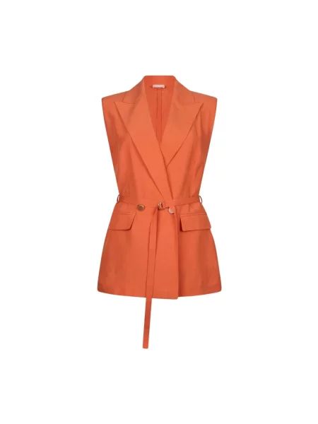 Lniana kamizelka Liu Jo pomarańczowa