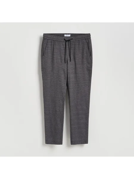 Reserved Slim fit kockás nadrág sötétszürke