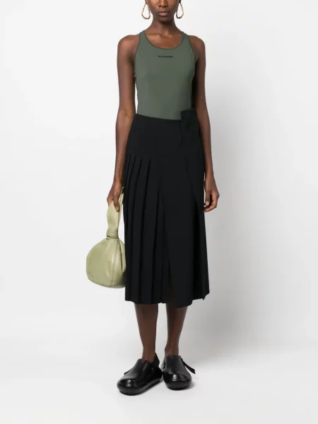 Raštuota marškinėliai be rankovių Jil Sander žalia