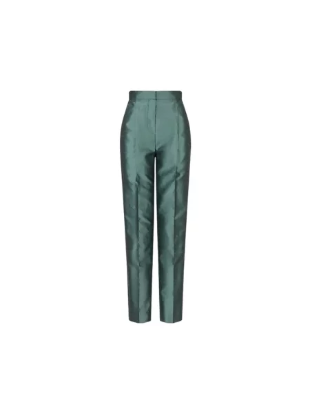 Jedwabne spodnie Emporio Armani zielone