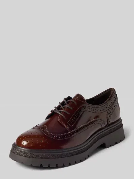 Buty sznurowane z imitacji gładkiej skóry Tamaris