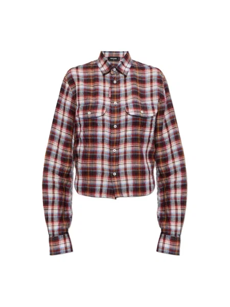 Lniana wielobarwność koszula Dsquared2 w kratkę